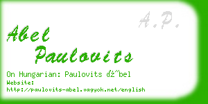 abel paulovits business card